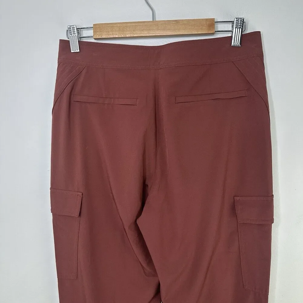 Athleta Pants Women Sz 4 Uptown Ankle Cognac Brown Lightweight Athleisure Modern - Picture 3 of 7